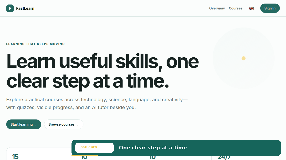 FastLearn product tour